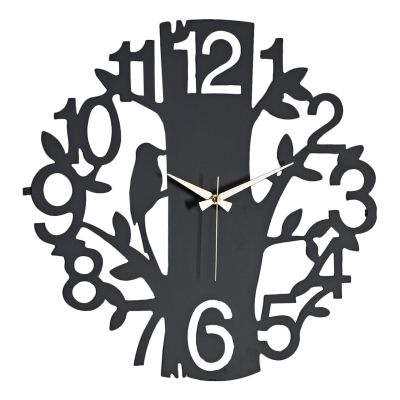 BLACK METAL WALL CLOCK HM7634.01 D50 cm.