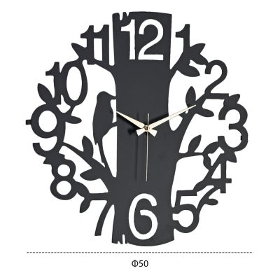 BLACK METAL WALL CLOCK HM7634.01 D50 cm.