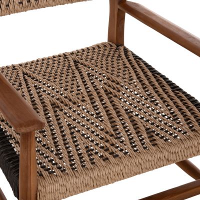 ТРАПЕЗНО КРЕСЛО ТИКОВО ДЪРВО СИНТЕТИЧНО ВЪЖЕ 57x66x86Hcm.HM9383.01