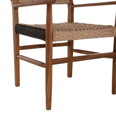 ТРАПЕЗНО КРЕСЛО ТИКОВО ДЪРВО СИНТЕТИЧНО ВЪЖЕ 57x66x86Hcm.HM9383.01