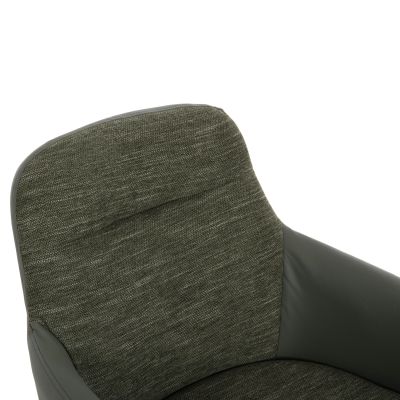 ТРАПЕЗНО КРЕСЛО DEW HM9848.05 МАТЕРИАЛ И PU В ЗЕЛЕНО-БУК КРАКА 56,5x62x81,5Hcm.