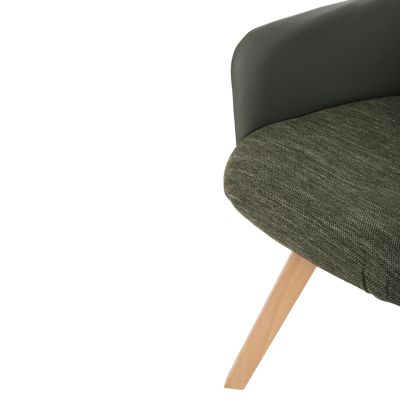 ТРАПЕЗНО КРЕСЛО DEW HM9848.05 МАТЕРИАЛ И PU В ЗЕЛЕНО-БУК КРАКА 56,5x62x81,5Hcm.