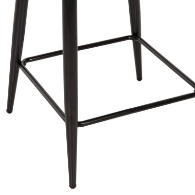 BAR STOOL MEDIUM HEIGHT HM8586.02 ECRU BOUCLE FABRIC-BLACK METAL LEGS 55x62x105H cm.