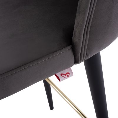 БАР СТОЛ MARCELLO PROFESSIONAL HM9280.01 КАДИФЕ СИВО ДЪРВО 50x49,5x101,5Hcm.