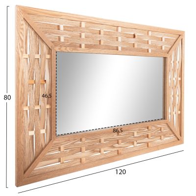WALL MIRROR RECTANGULAR HM4225 BAMBOO IN OAK COLOR 120x2,5x80 cm.