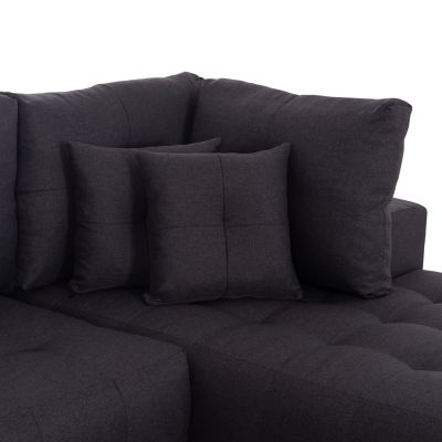 CORNER SOFA-BED WITH STORAGE SPACE TRENDSTON HM3302.01R GREY FABRIC 298x177x95Hcm.