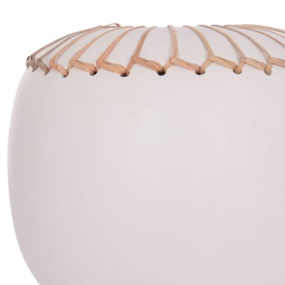 DECORATIVE TABLE VASE LENNOX HM4675.02L TERRACOTA IN WHITE--Φ22x20Hcm.