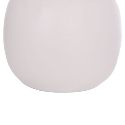 DECORATIVE TABLE VASE LENNOX HM4675.02L TERRACOTA IN WHITE--Φ22x20Hcm.
