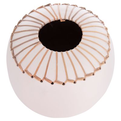 DECORATIVE TABLE VASE LENNOX HM4675.02L TERRACOTA IN WHITE--Φ22x20Hcm.