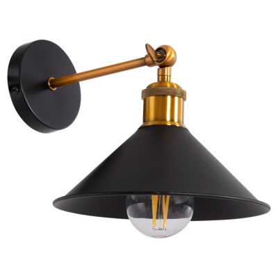 WALL SCONCE RESTON2 HM4464 METAL BASE & CAP-ALUMINUM BULB SOCKET 21x21x32Hcm.