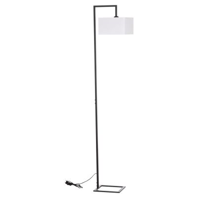 FLOOR STANDING LAMP BRANS HM7532.11 BLACK METAL--WHITE PVC CAP 25x33x170Hcm.