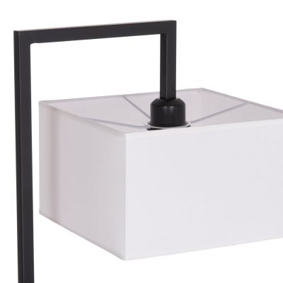 FLOOR STANDING LAMP BRANS HM7532.11 BLACK METAL--WHITE PVC CAP 25x33x170Hcm.