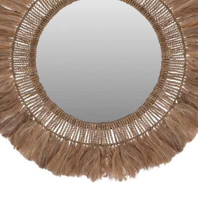 MIRROR ROUND WITH ABACA FIBER FRAME IN NATURAL COLOR 90x4x90Hcm.HM7736
