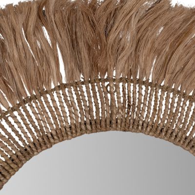 MIRROR ROUND WITH ABACA FIBER FRAME IN NATURAL COLOR 90x4x90Hcm.HM7736