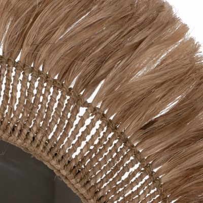 MIRROR ROUND WITH ABACA FIBER FRAME IN NATURAL COLOR 90x4x90Hcm.HM7736