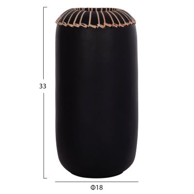 DECORATIVE TABLE VASE LENNOX HM4675.01S TERRACOTA IN BLACK--Φ18x33Hcm.