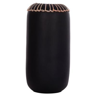 DECORATIVE TABLE VASE LENNOX HM4675.01S TERRACOTA IN BLACK--Φ18x33Hcm.