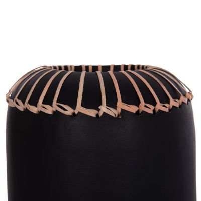 DECORATIVE TABLE VASE LENNOX HM4675.01S TERRACOTA IN BLACK--Φ18x33Hcm.
