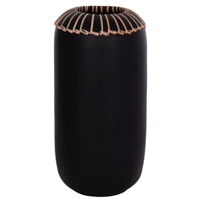 DECORATIVE TABLE VASE LENNOX HM4675.01S TERRACOTA IN BLACK--Φ18x33Hcm.