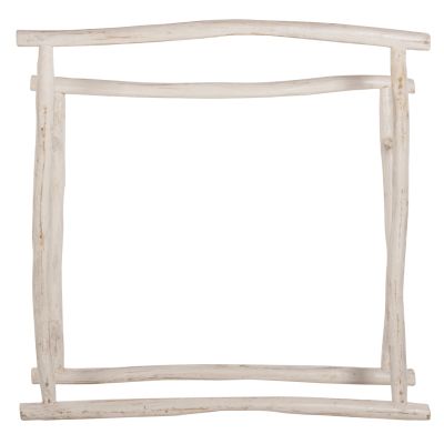 HANGER FOR TOWELS OREG HM7908 TEAK BRANCHES IN WHITE PATINA COLORING 90x28x77-91Hcm.