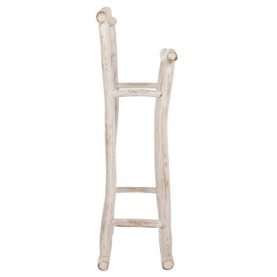 HANGER FOR TOWELS OREG HM7908 TEAK BRANCHES IN WHITE PATINA COLORING 90x28x77-91Hcm.
