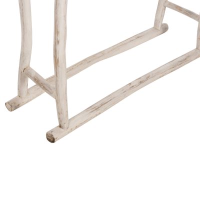 HANGER FOR TOWELS OREG HM7908 TEAK BRANCHES IN WHITE PATINA COLORING 90x28x77-91Hcm.