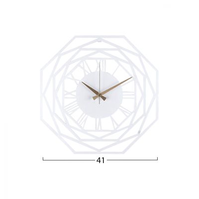 СТЕНЕН ЧАСОВНИК МЕТАЛЕН БЯЛ HM7459 41x41 см.