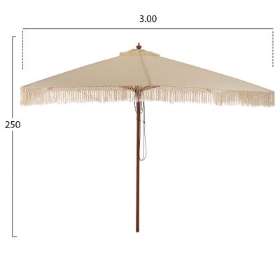 ΟΜΠΡΕΛΑ ΕΠΑΓΕΛΜΑΤΙΚΗ WAGNER ΜΑΚΡΑΜΕ ΚΡΟΣΙ ΜΠΕΖ ΜΕ ΞΥΛΙΝΟ ΣΚΕΛΕΤΟ 3X3X2.50 Υm HM5778.01