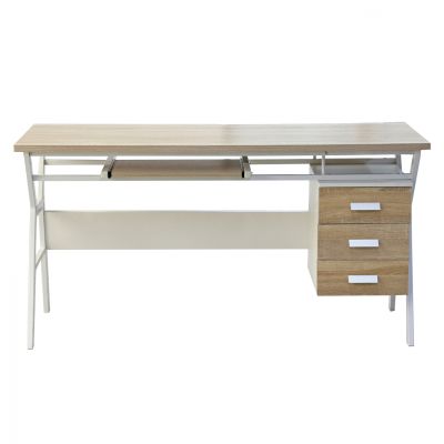 OFFICE WITH METAL FRAME HM2132.01 SONAMA WHITE 150X60X76Y cm.