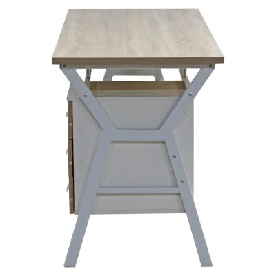 OFFICE WITH METAL FRAME HM2132.01 SONAMA WHITE 150X60X76Y cm.