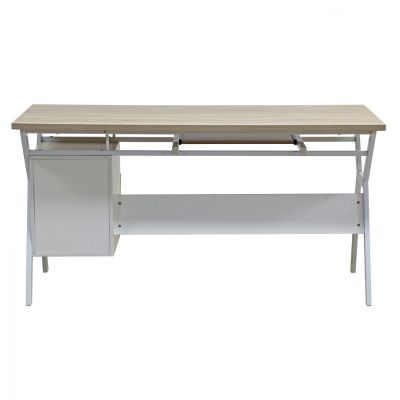OFFICE WITH METAL FRAME HM2132.01 SONAMA WHITE 150X60X76Y cm.