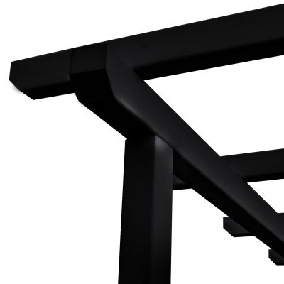 DECKCHAIR MYKONOS PROFESSIONAL DOUBLE WOODEN BLACK WITH CANOPY 205x167x212Hcm.HM5428.01