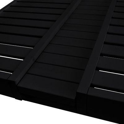 DECKCHAIR MYKONOS PROFESSIONAL DOUBLE WOODEN BLACK WITH CANOPY 205x167x212Hcm.HM5428.01