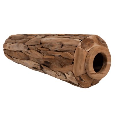 ДЕКОРАТИВНА ПОДОВА ВАЗА ZENIA ΗΜ7921 РЕЦИКЛИРАНИ ПАРЧЕТА ТИКОВО ДЪРВО В ЕСТЕСТВЕН ЦВЯТ Φ60x120Hcm.