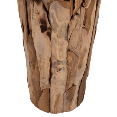 ДЕКОРАТИВНА ПОДОВА ВАЗА ZENIA ΗΜ7921 РЕЦИКЛИРАНИ ПАРЧЕТА ТИКОВО ДЪРВО В ЕСТЕСТВЕН ЦВЯТ Φ60x120Hcm.