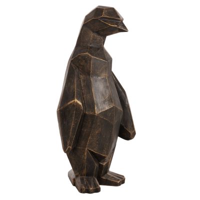 ПОДОВА ДЕКОРАЦИЯ ПИНГВИН HM7914 GRC В ЦВЯТ ЧЕРНА ПАТИНА СЪС ЗЛАТНИ ДЕТАЙЛИ 45x45x100Hcm.