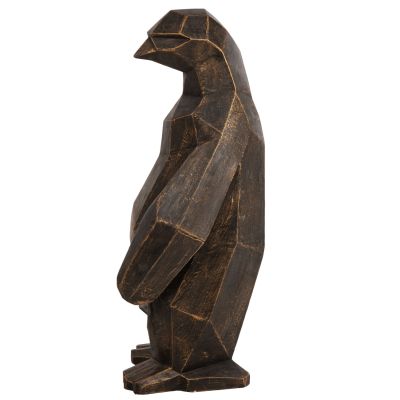 ПОДОВА ДЕКОРАЦИЯ ПИНГВИН HM7914 GRC В ЦВЯТ ЧЕРНА ПАТИНА СЪС ЗЛАТНИ ДЕТАЙЛИ 45x45x100Hcm.