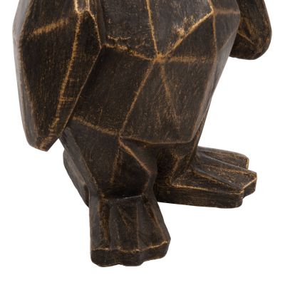 ПОДОВА ДЕКОРАЦИЯ ПИНГВИН HM7914 GRC В ЦВЯТ ЧЕРНА ПАТИНА СЪС ЗЛАТНИ ДЕТАЙЛИ 45x45x100Hcm.