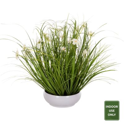 DECORATIVE SYNTHETIC PLANT IN POT HM4026 GRASS IN WHITE POT 46H cm.