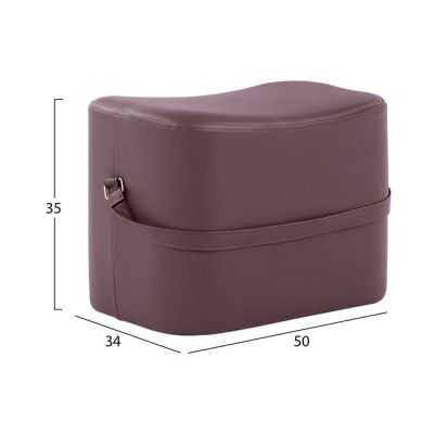 Stool Beate with PU in purple color HM8630.16 51x34x35cm