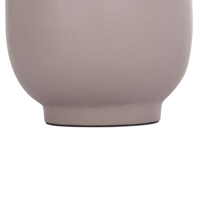 DECORATIVE FLOOR VASE LINTER HM4662.05S FIBER CEMENT IN GREY MATTE--TEAK WOOD Φ34x60Hcm.