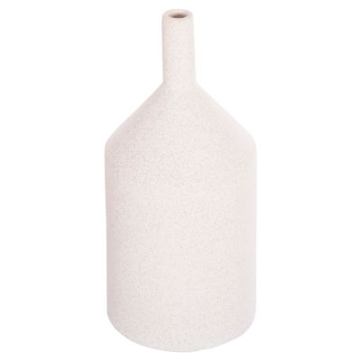 CERAMIC TABLE DECOR GALAD HM4608.01 OFF WHITE WITH CRYSTALLIZATION Φ13,5x30,5Hcm.