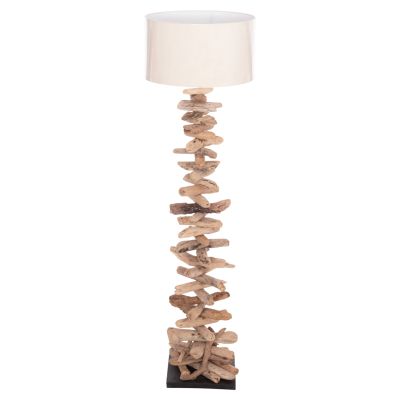 DECORATIVE FLOOR STANDING LAMP ALTAR HM4430 DRIFTWOOD--WHITE PVC CAP Φ45x155Hcm.