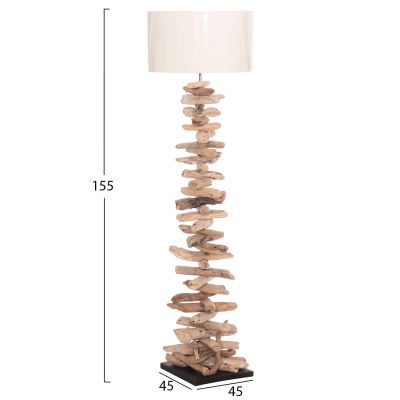 DECORATIVE FLOOR STANDING LAMP ALTAR HM4430 DRIFTWOOD--WHITE PVC CAP Φ45x155Hcm.
