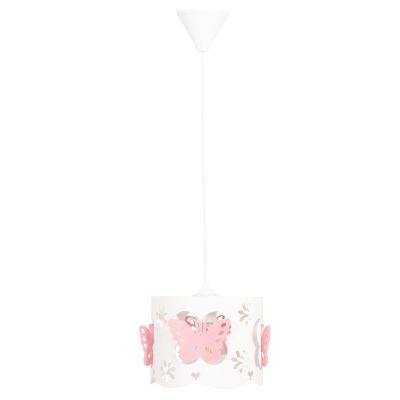 CEILING PENDANT KIDS' LAMP LEPTIR HM4705.01 METALLIC CAP IN PINK-WHITE Φ23x70Hcm.