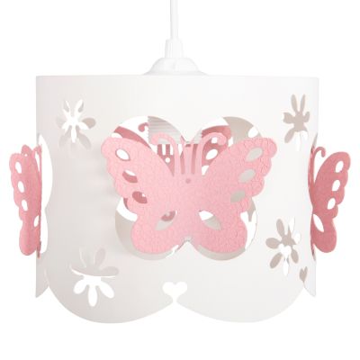 CEILING PENDANT KIDS' LAMP LEPTIR HM4705.01 METALLIC CAP IN PINK-WHITE Φ23x70Hcm.
