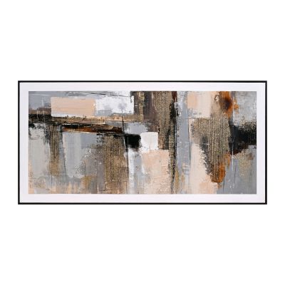 WALL PAINTING SEDIMENT HM4551 BLACK PS FRAME-CANVAS 142x4.5x72Hcm.