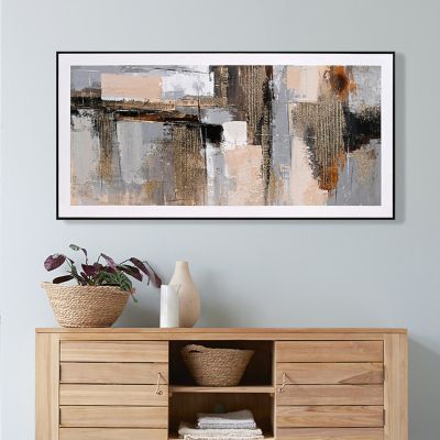 WALL PAINTING SEDIMENT HM4551 BLACK PS FRAME-CANVAS 142x4.5x72Hcm.