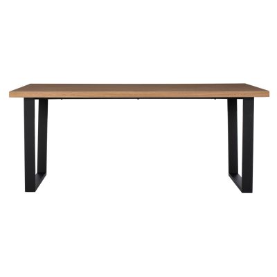 ТРАПЕЗНА МАСА ASTORIA HM9012 MDF ПЛОТ С ДЪБОВ ФУРНИР МЕТАЛНИ КРАКА РУСТИК СТИЛ 180X90X75H