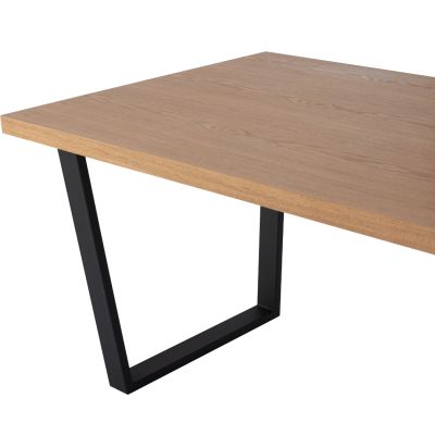 ТРАПЕЗНА МАСА ASTORIA HM9012 MDF ПЛОТ С ДЪБОВ ФУРНИР МЕТАЛНИ КРАКА РУСТИК СТИЛ 180X90X75H